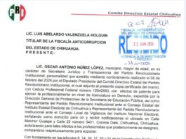 Presenta PRI Chihuahua denuncia por peculado contra alcaldesa de Guadalupe y Calvo