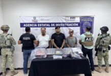 Asegura Centro de Operaciones Estratégicas más de 150 cigarros electrónicos con sustancias ilegales y detuvieron a tres masculinos