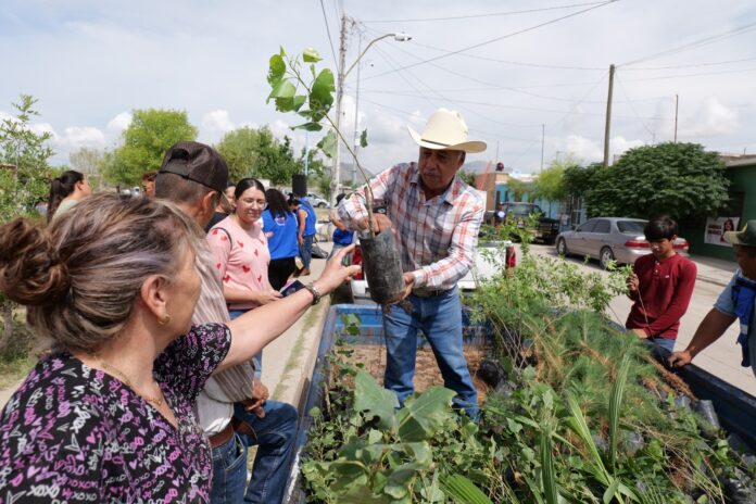 Arturo Zubía entrega mil arbolitos y apoyos para la niñez en las colonias Santa Rosalía y 4 Milpas
