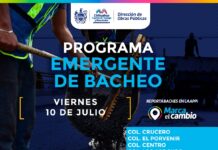 Atenderá Municipio siete zonas con bacheo este viernes 10 de julio