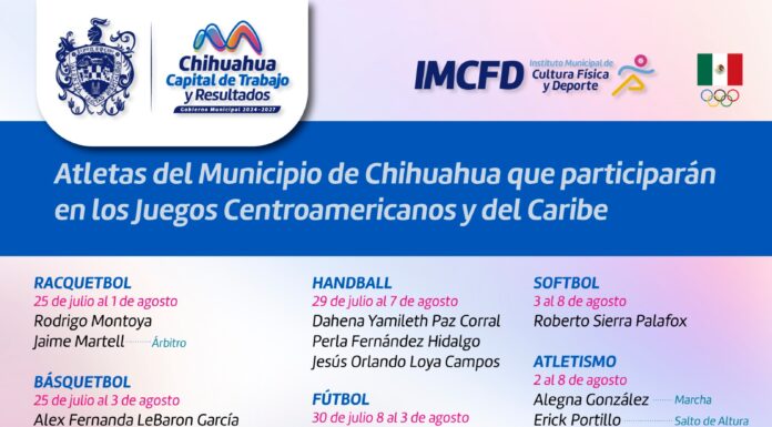 Participarán 18 chihuahuenses en los Juegos Centroamericanos y del Caribe Santo Domingo 2026 Participarán 18 chihuahuenses en los Juegos Centroamericanos y del Caribe Santo Domingo 2026