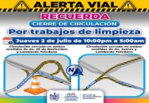 ¡Recuerda! están cerrados tramos de incorporación a Lombardo Toledano por limpieza
